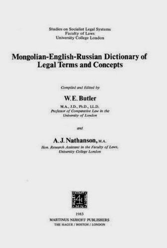 Mongolian-English-Russian Dictionary of Legal Terms and Concepts