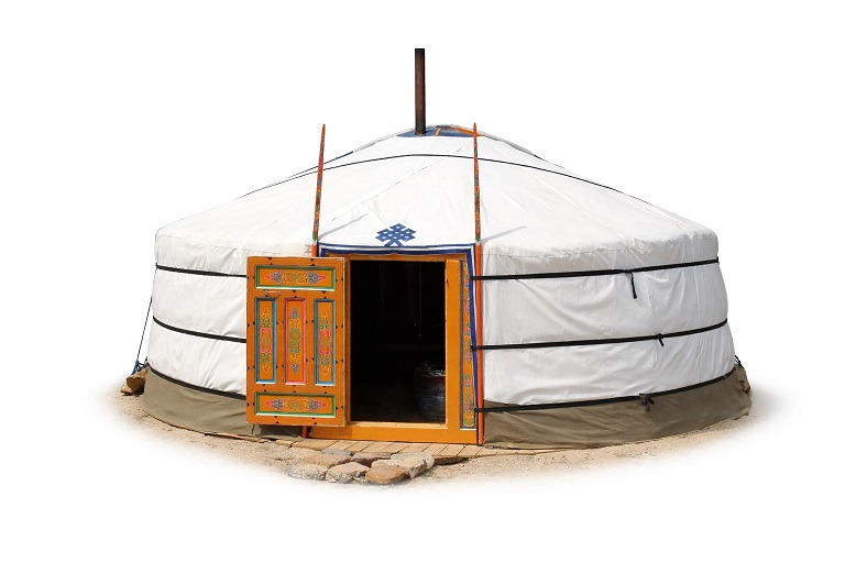 外側から見たモンゴルのゲル（外観）